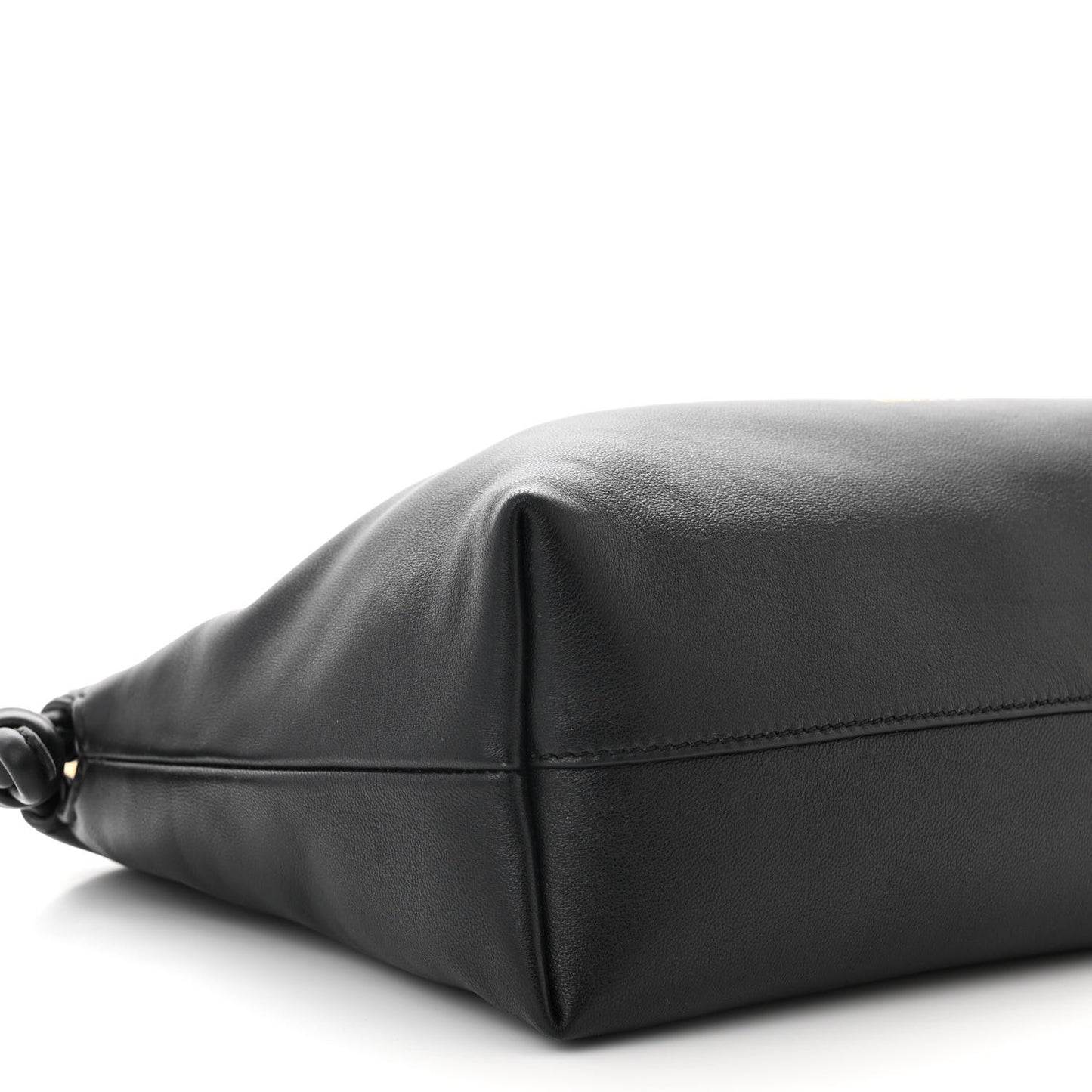 Mellow Nappa Donut Chain Flamenco Knot Clutch Black