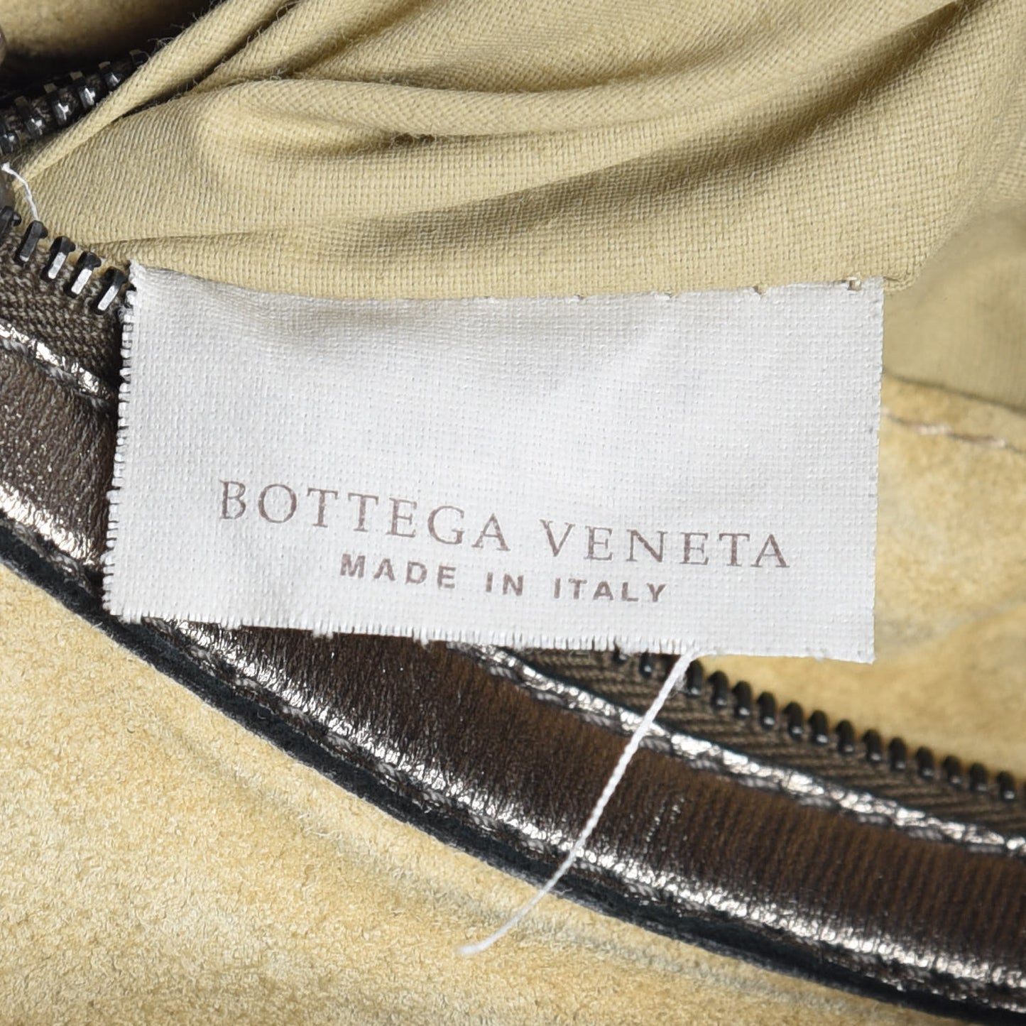 Metallic Grosgrain Intrecciato Medium Veneta Hobo Pewter