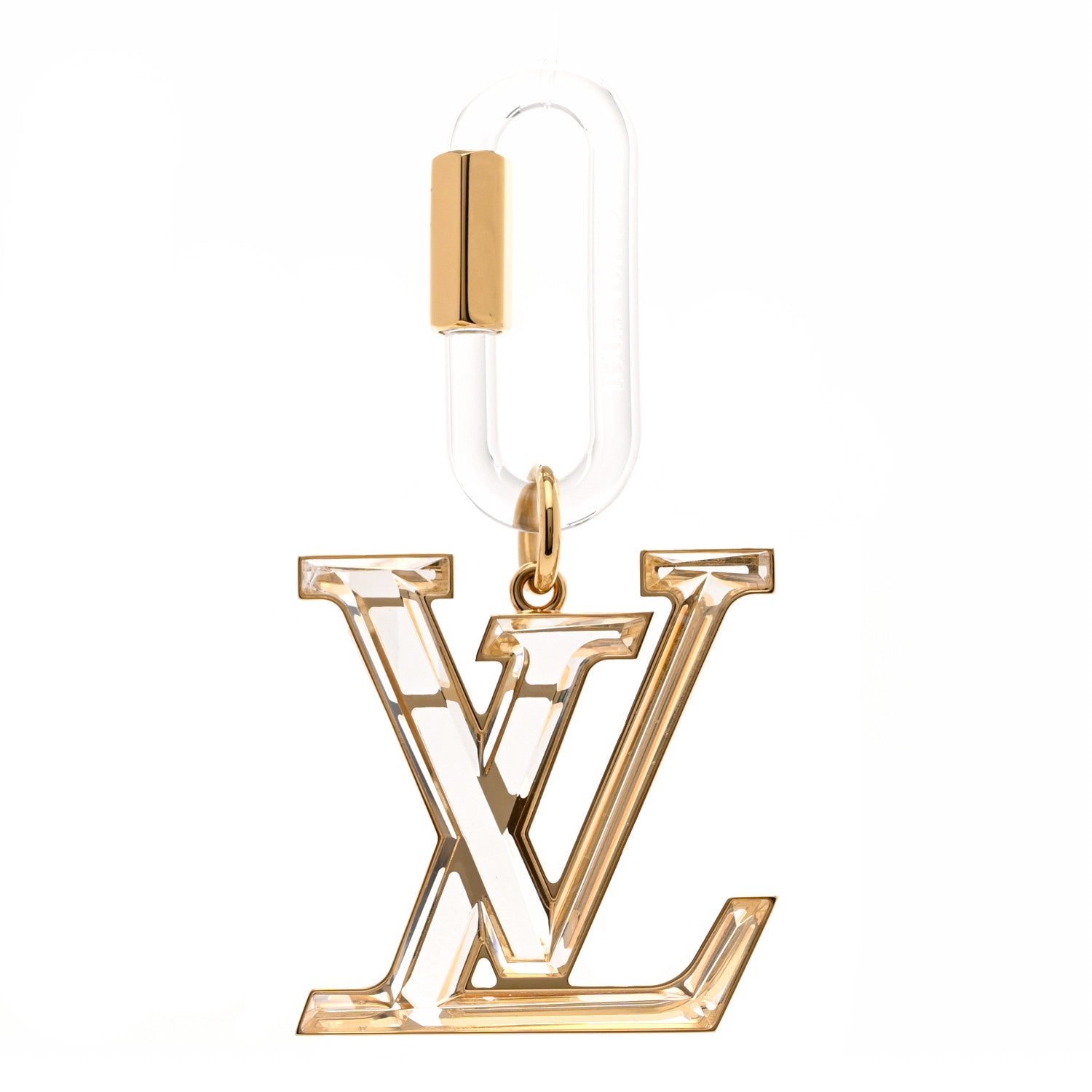 Louis Vuitton Plexiglass Prism LV Bag Charm Key Holder Gold 2 of 8