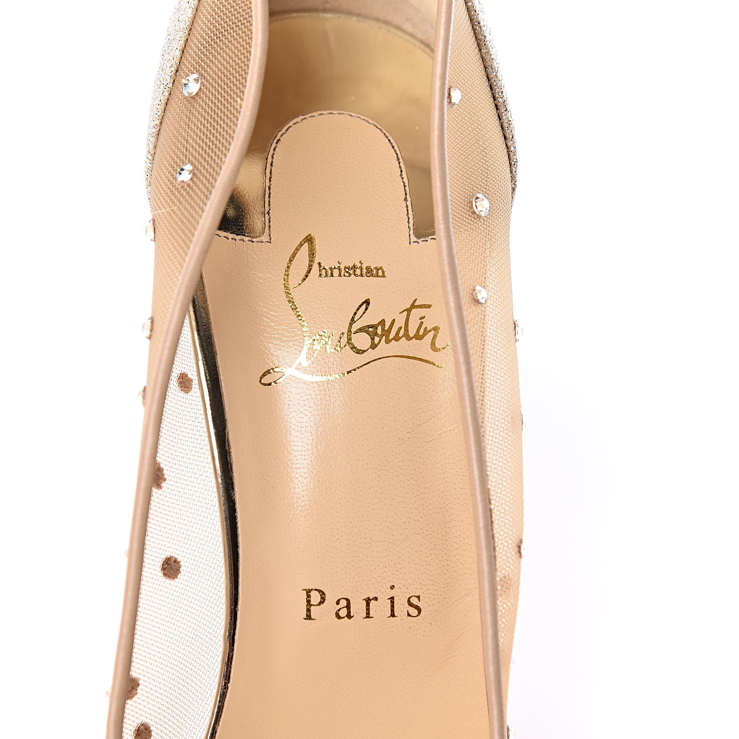 Christian Louboutin Rete Glitter Mini Specchio Strass Follies 100 Pumps 40 Crystal Moonlight 7 of 8