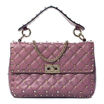 Valentino Garavani Lambskin Medium Rockstud Spike Shoulder Bag Antique Rose 1 of 8