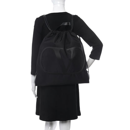 Valentino Garavani Nylon VLogo Drawstring Backpack Black 2 of 12