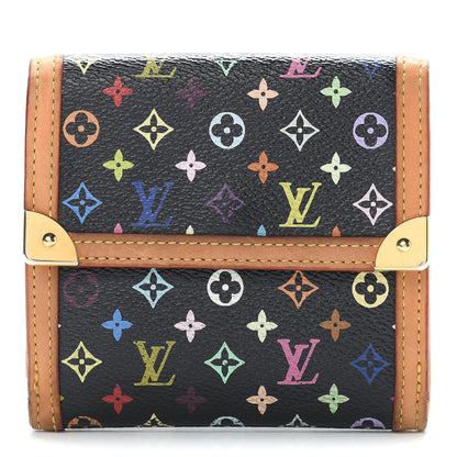 Louis Vuitton Monogram Multicolor Porte-Monnaie Billets Wallet Black 1 of 13