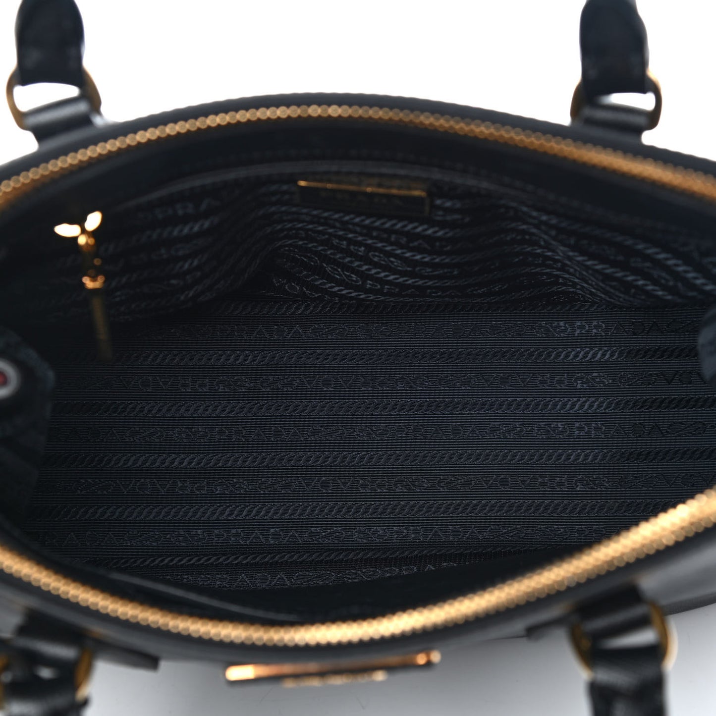 Saffiano Small Galleria Double Zip Tote Black