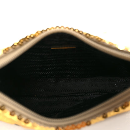 Prada Paillettes Sequin Mini Re-Edition 2000 Bag Platino Black 5 of 9