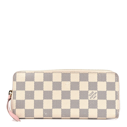 Louis Vuitton Damier Azur Clemence Wallet Rose Ballerine 1 of 14