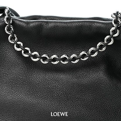 Loewe Mellow Nappa Medium Donut Chain Flamenco Knot Clutch Black 8 of 10
