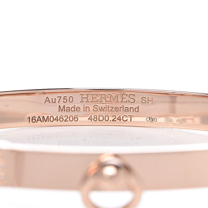 Hermes 18K Rose Gold Diamond PM Collier De Chien Bracelet SH 4 of 5