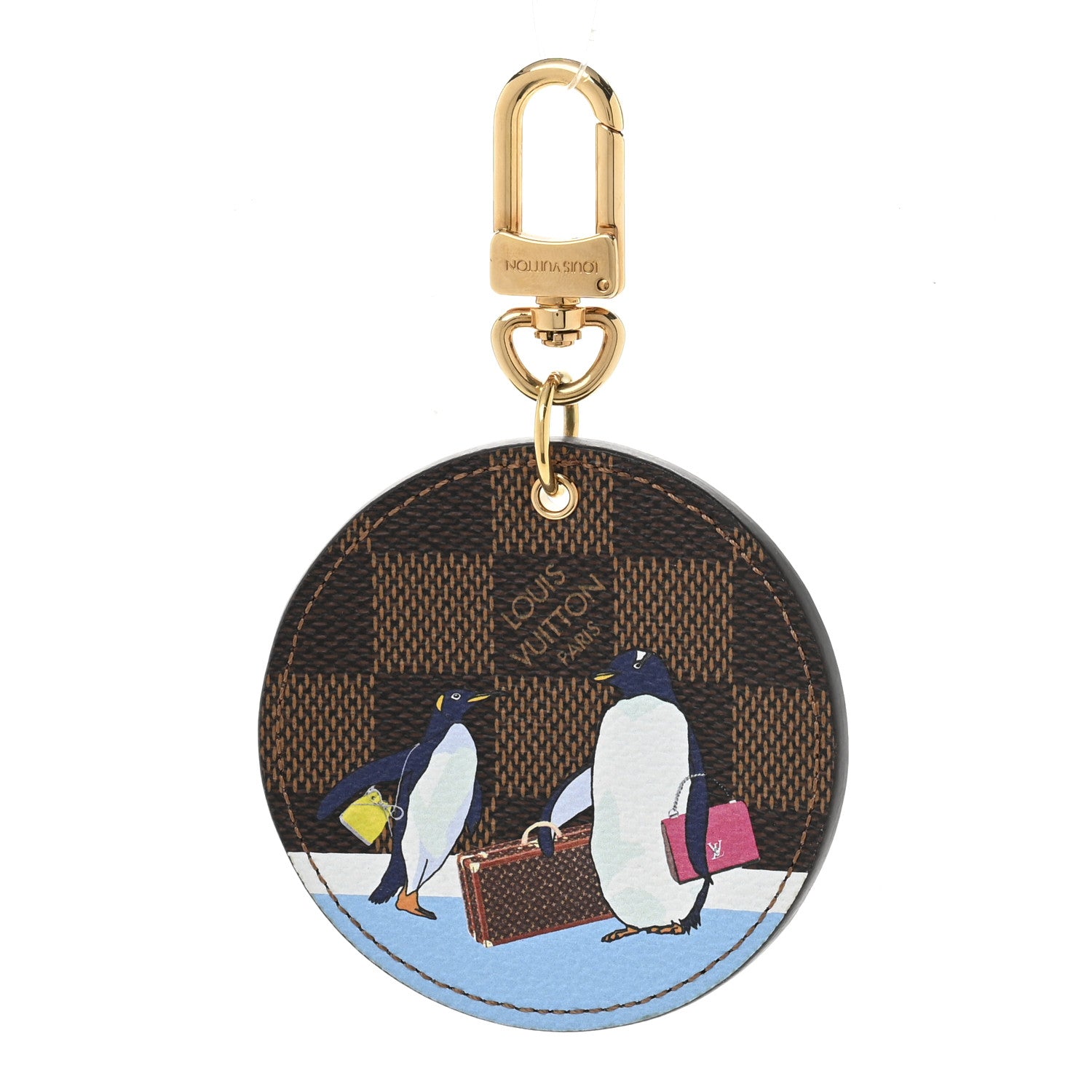 Louis Vuitton Damier Ebene Illustre Manchot Bag Charm Key Ring 1 of 5