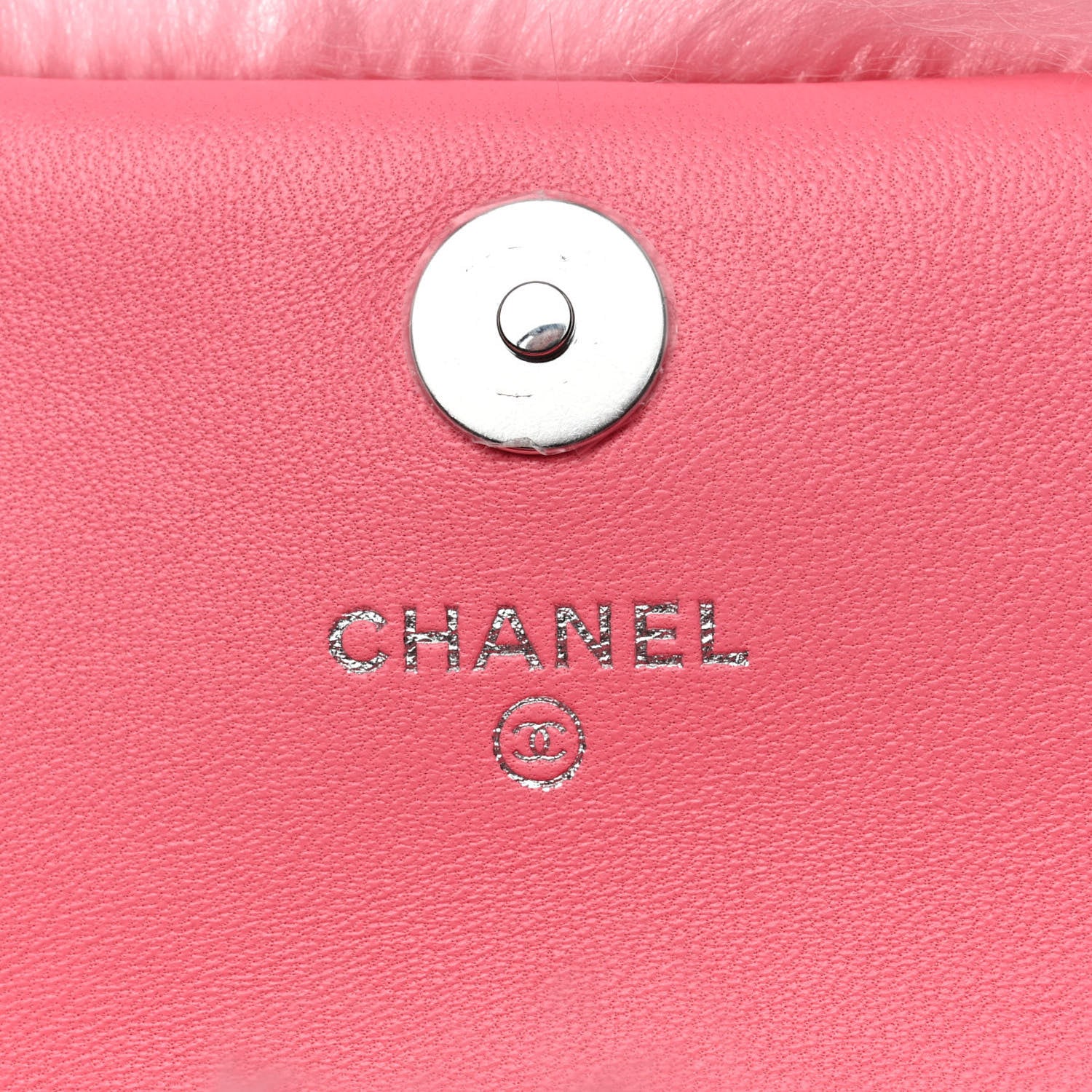 Chanel Shearling Lambskin CC Hook Card Holder Pink 5 of 8