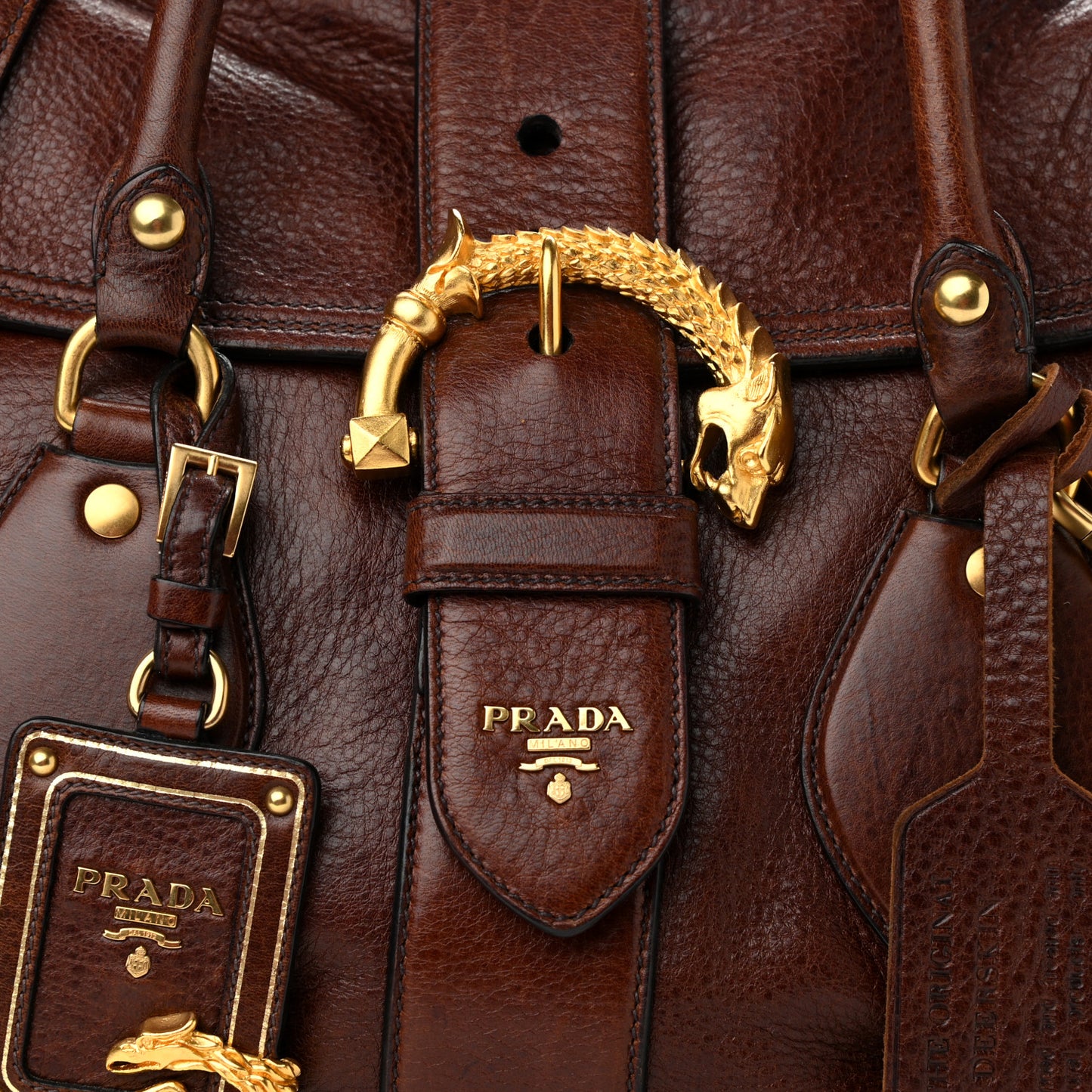 Cervo Deerskin Animalier Large Satchel Cacao