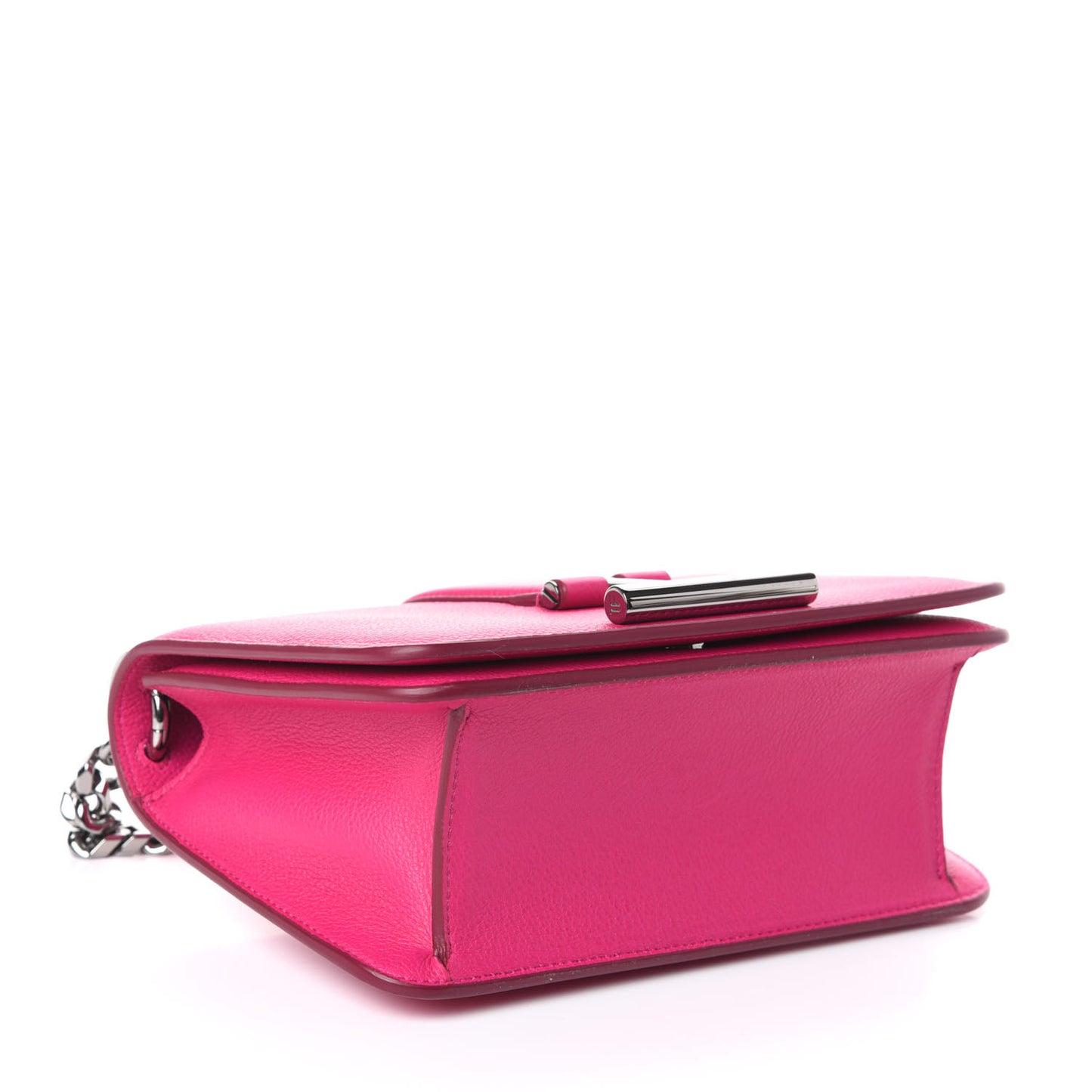 Grained Calfskin Tara Chain Shoulder Bag Pink