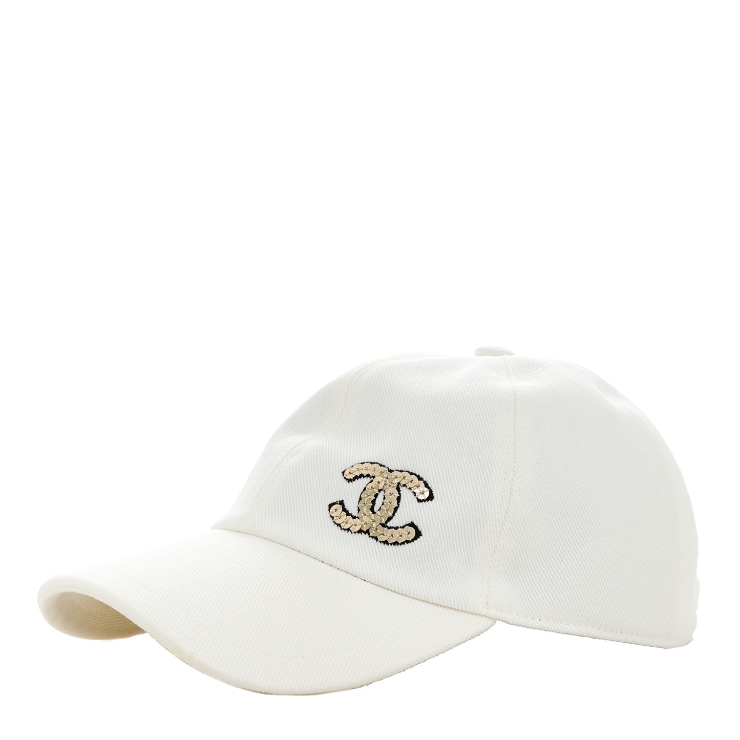 Cotton Sequin CC Cap Hat Ivory