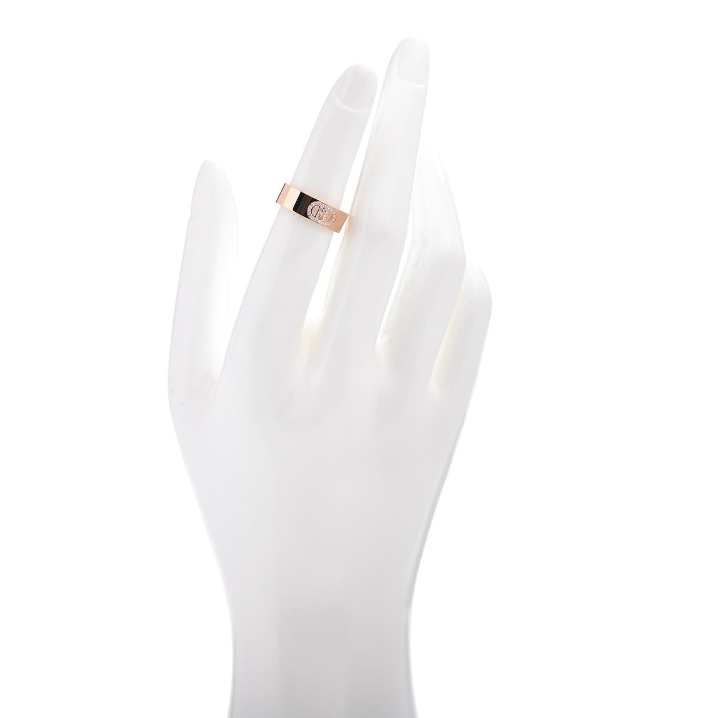 18K Rose Gold Diamond PM H D'Ancre Ring 50 5.25