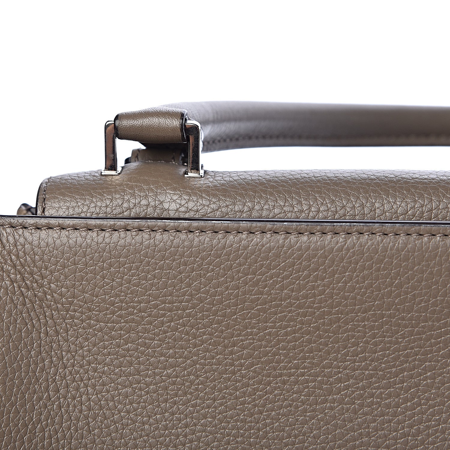 Celine Drummed Calfskin Medium Trapeze Souris 9 of 16