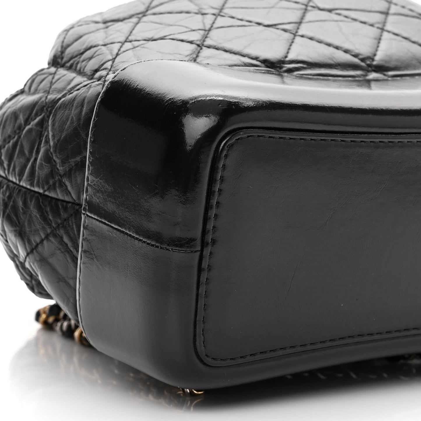 Aged Calfskin Quilted Small Gabrielle Backpack Black