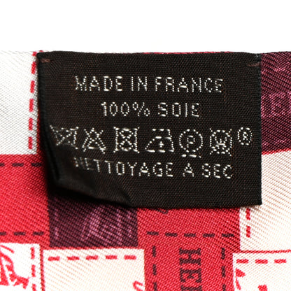 Hermes Silk Bolduc Au Carre Twilly Rouge Bordeaux Creme 4 of 4