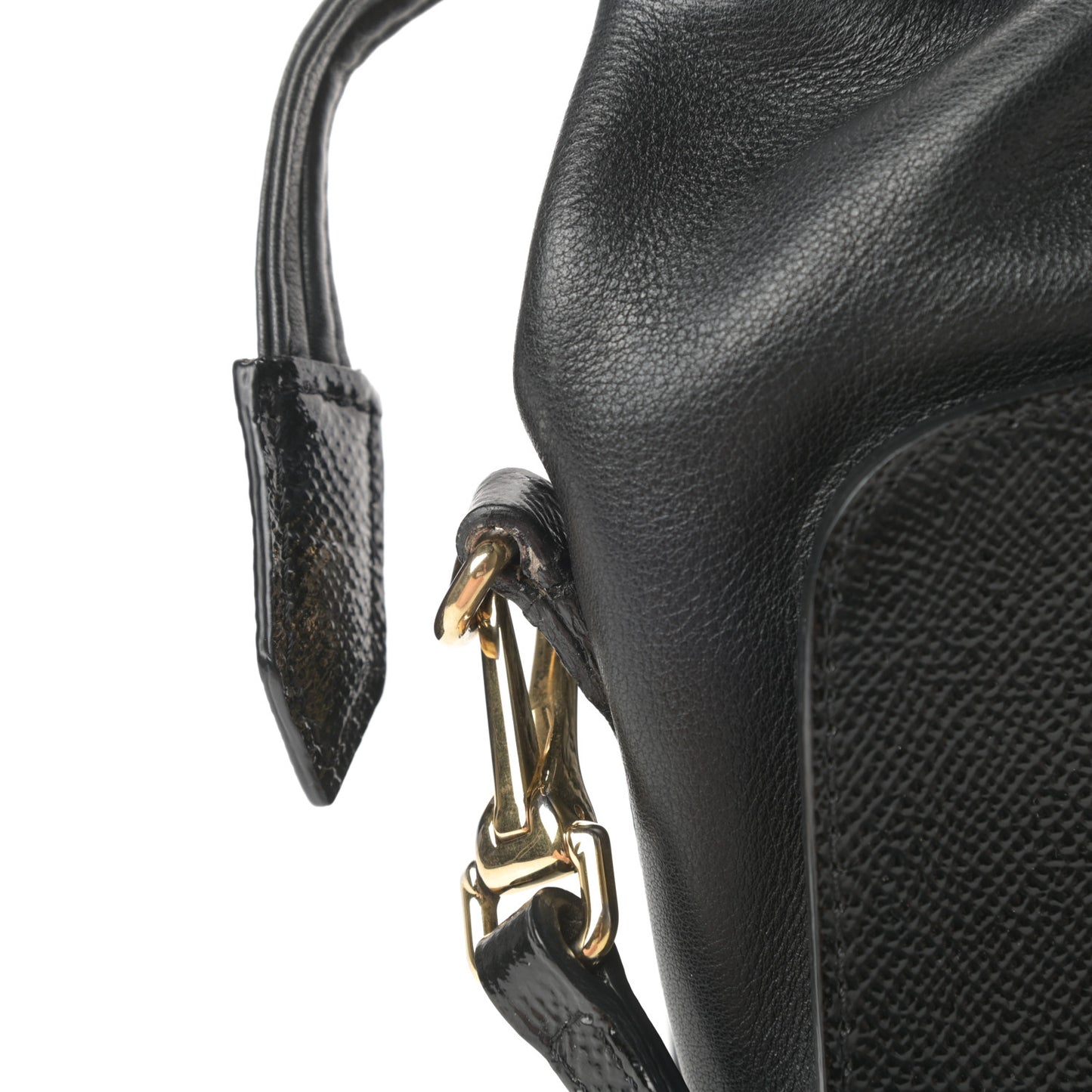 Patent Grained Calfskin Little Crush Black