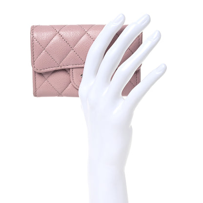 Chanel Caviar Quilted Flap Card Holder Wallet Light Pink 2 of 10