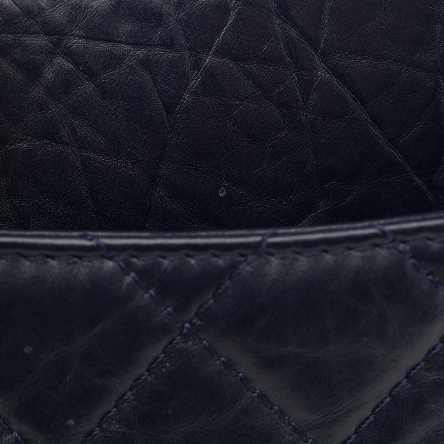 Aged Calfskin Quilted 2.55 Reissue 227 Flap Navy Blue