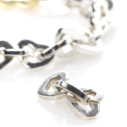 Tiffany Sterling Silver 18K Yellow Gold Heart Links Bracelet 5 of 6
