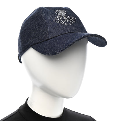 Hermes Denim Embroidered Davis Emile Hat 57 Indigo 2 of 8