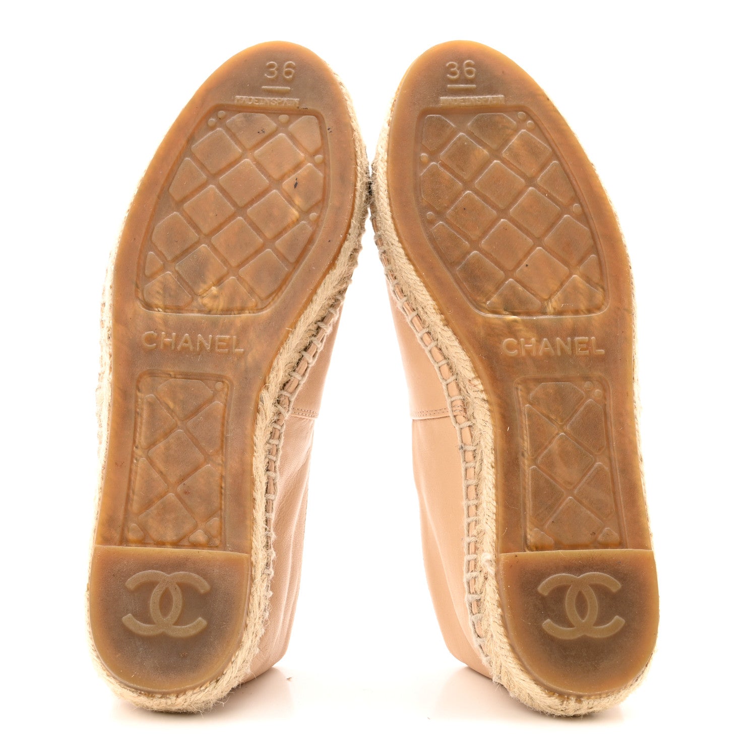 Chanel Lambskin CC Espadrilles 36 Beige Black 6 of 14