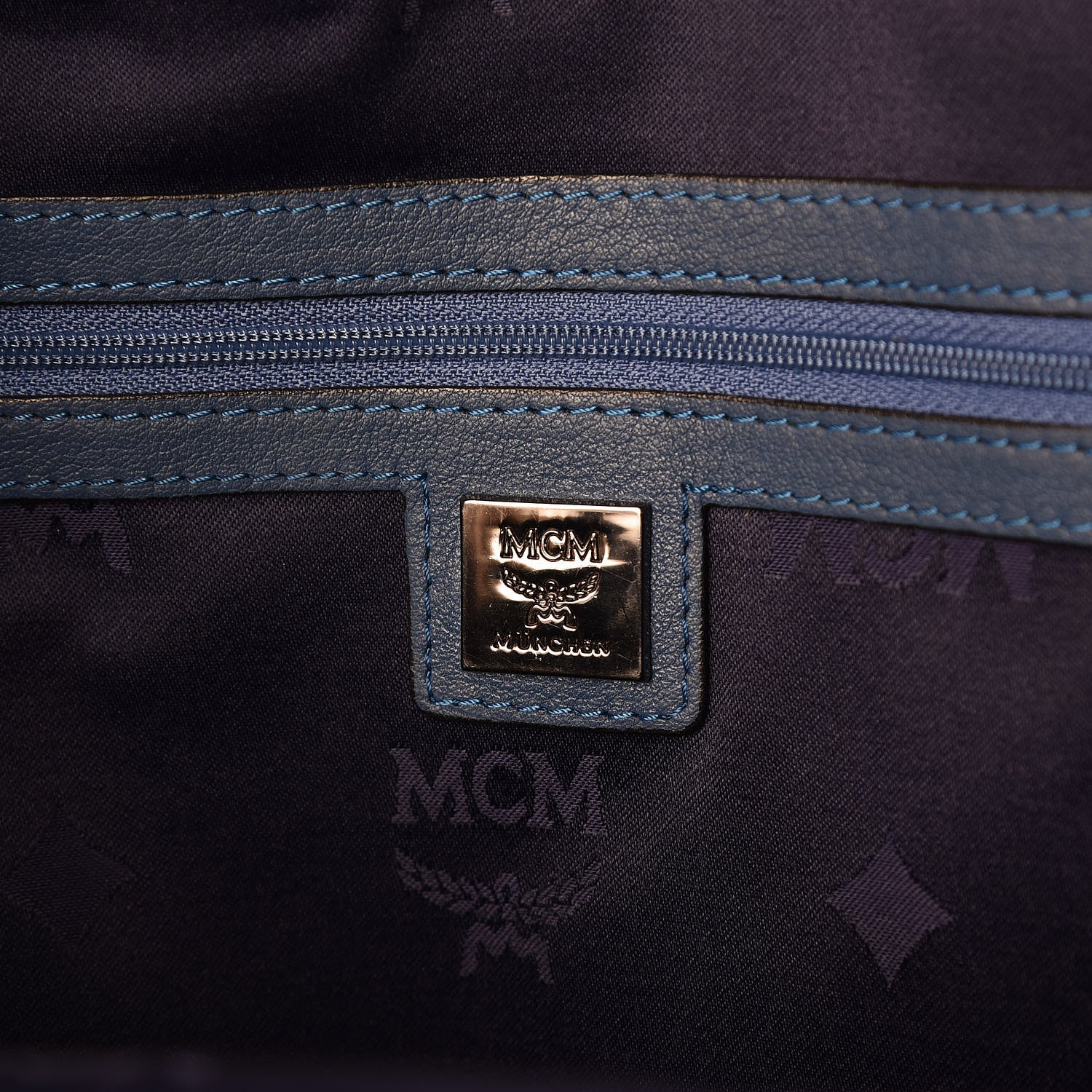 MCM Visetos Medium Studded Stark Backpack Navy Blue 6 of 8