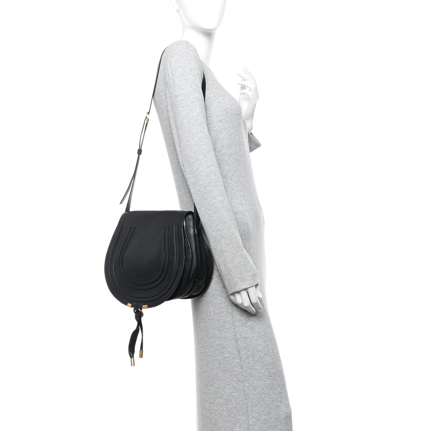 Chloe Calfskin Medium Marcie Round Crossbody Bag Black 2 of 13