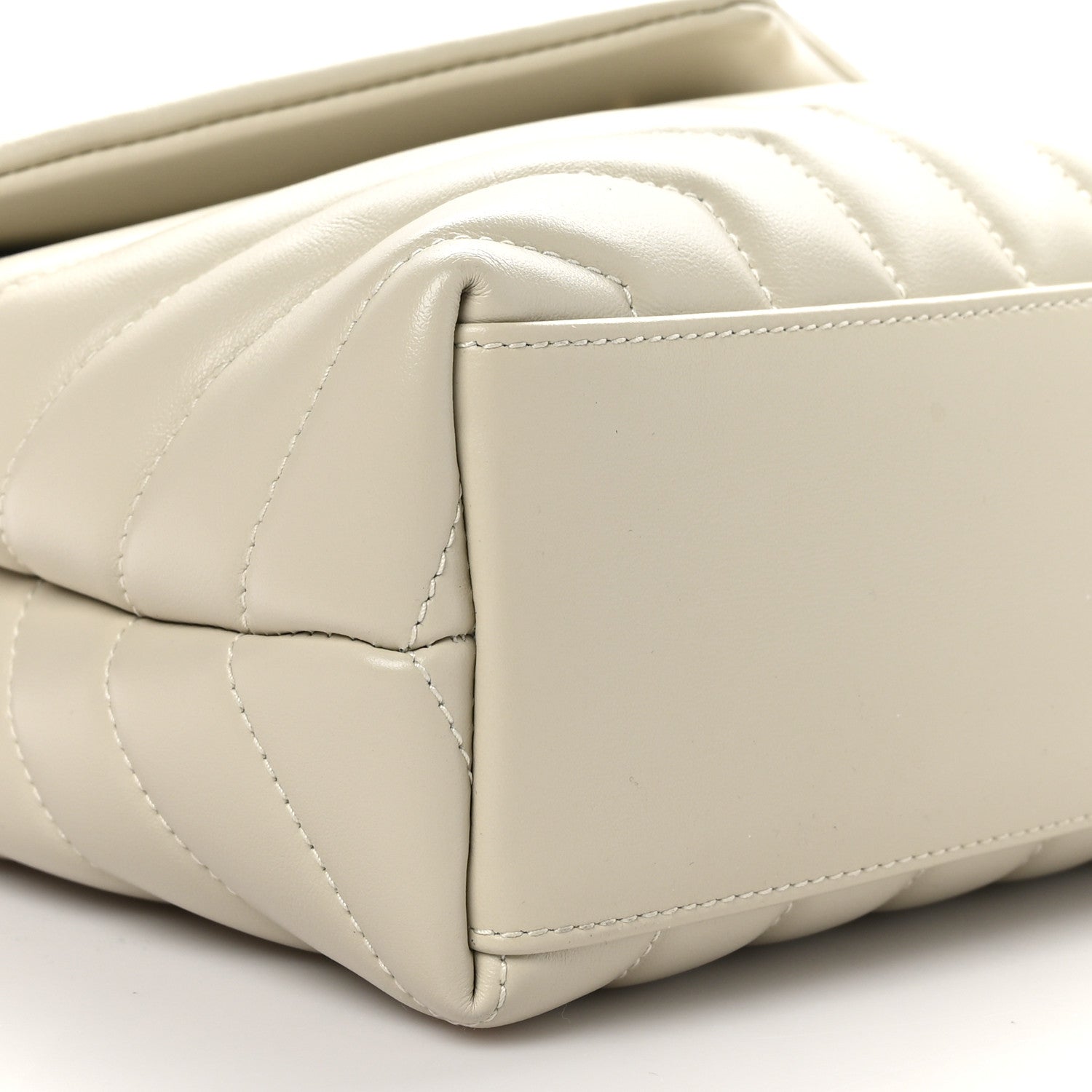 Saint Laurent Calfskin Y Quilted Monogram Small Loulou Chain Satchel Crema Soft 9 of 10