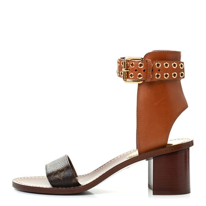 Louis Vuitton Calfskin Monogram Passenger Sandals 40 Cognac 1 of 4