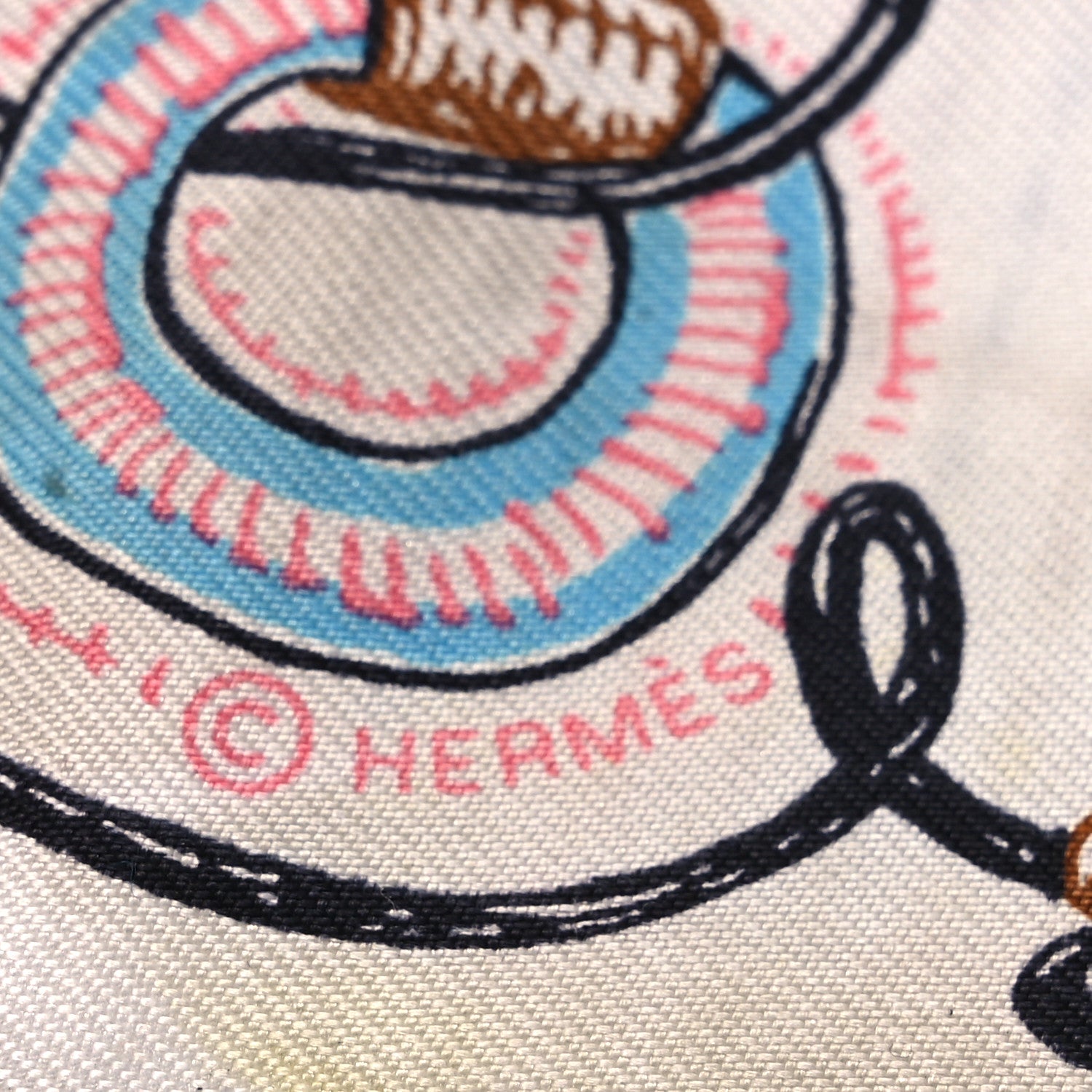 Hermes Silk Chevaloscope Neon Twilly White Bleu Rouge 3 of 7
