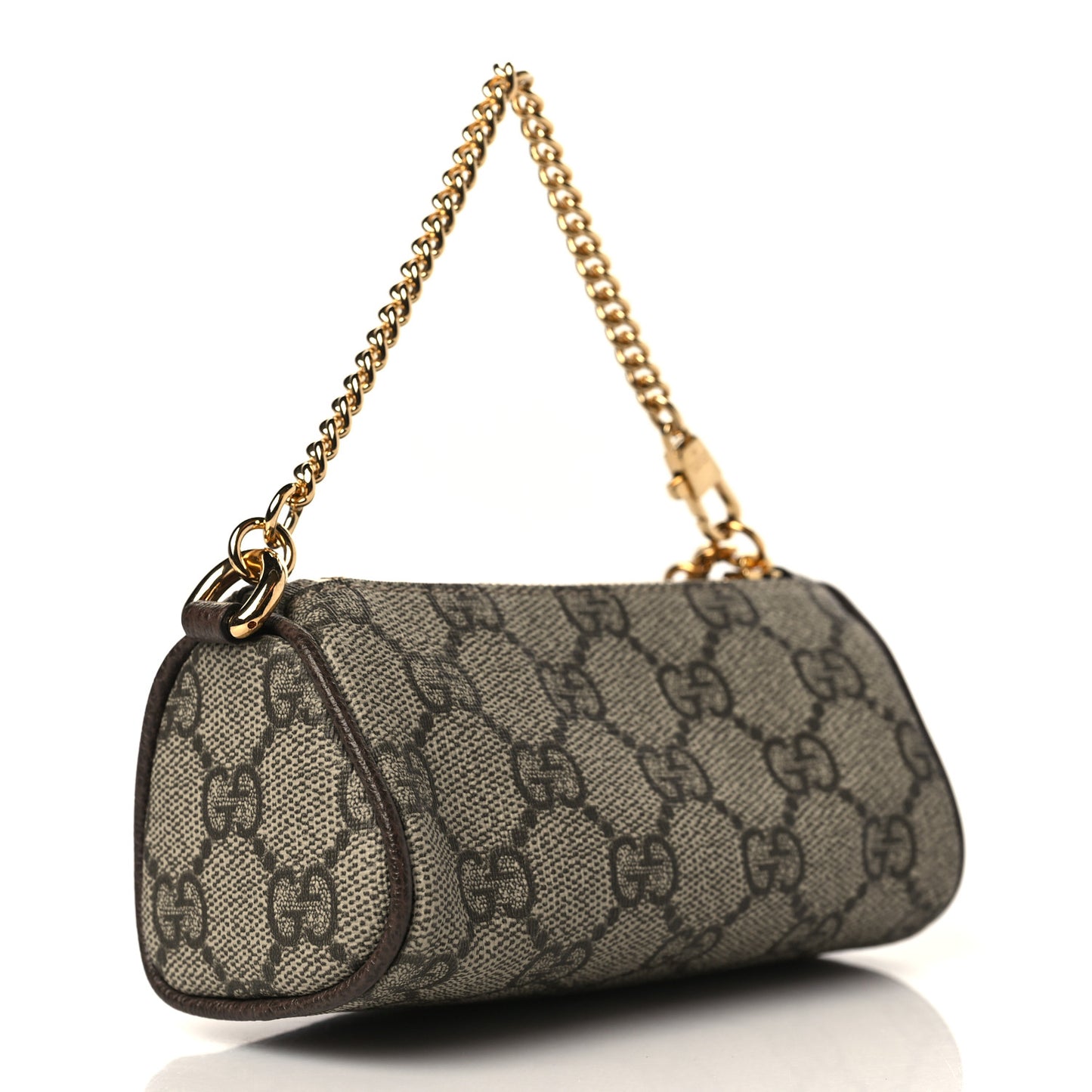 GG Supreme Monogram Strawberry Retro Interlocking G Barrel Coin Purse Beige Ebony