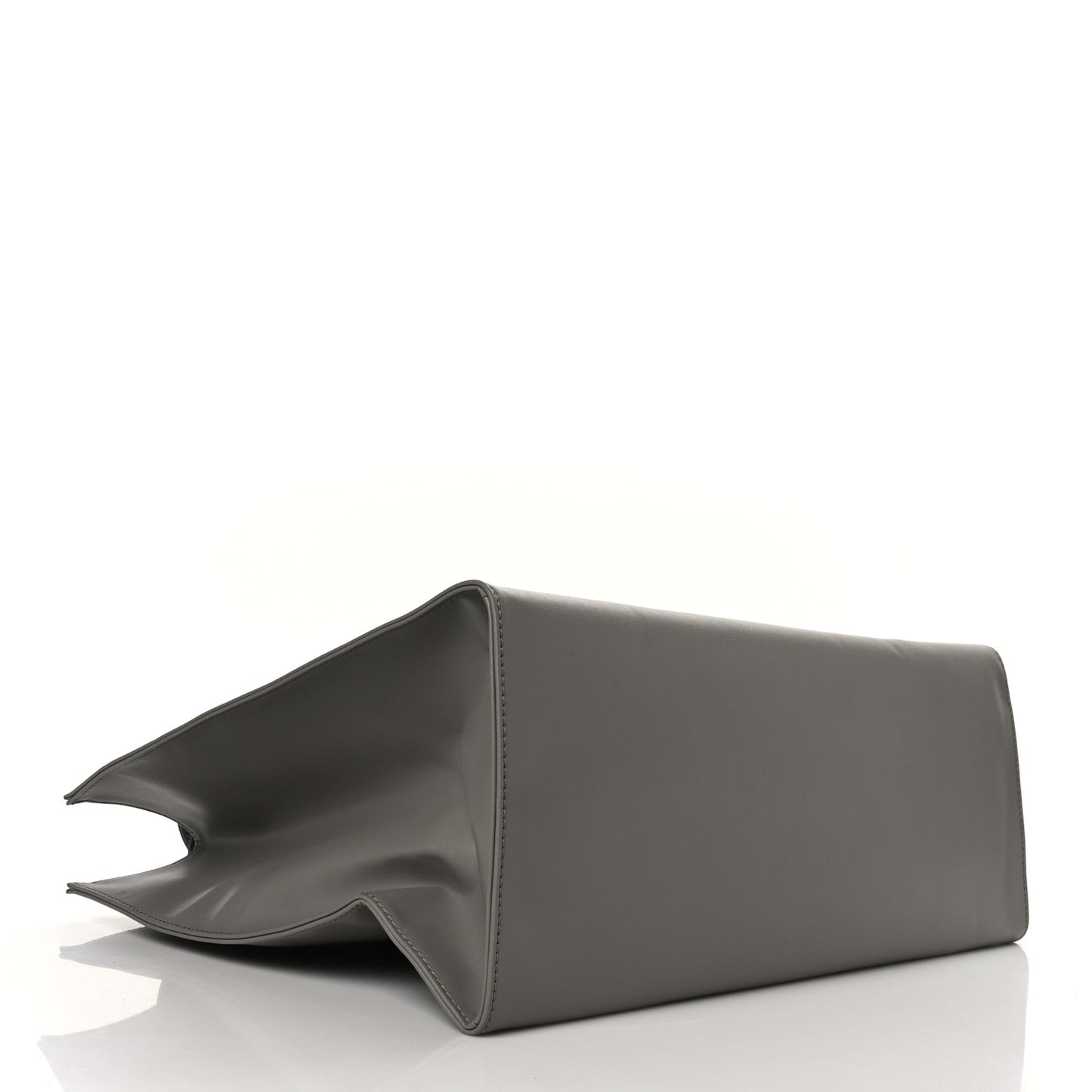 Vegan Leather Large Shopping Bag Grey