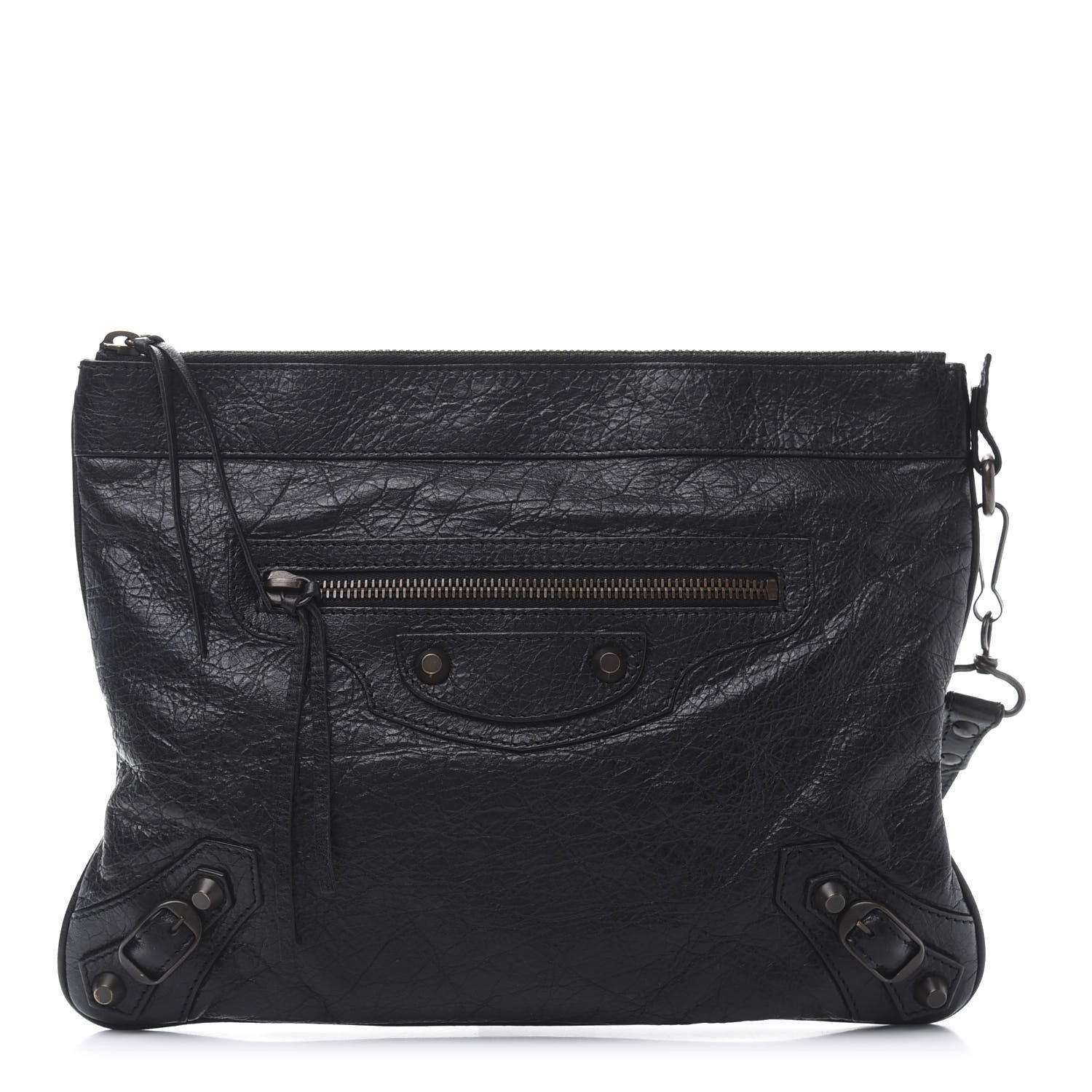 Balenciaga Agneau Classic Hardware Flat Handle Clutch Black 1 of 10