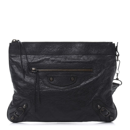 Balenciaga Agneau Classic Hardware Flat Handle Clutch Black 1 of 10