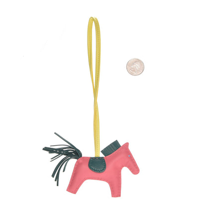 Hermes Milo Lambskin Grigri Rodeo Horse Bag Charm PM Rose Azalee Malachite Lime 2 of 4