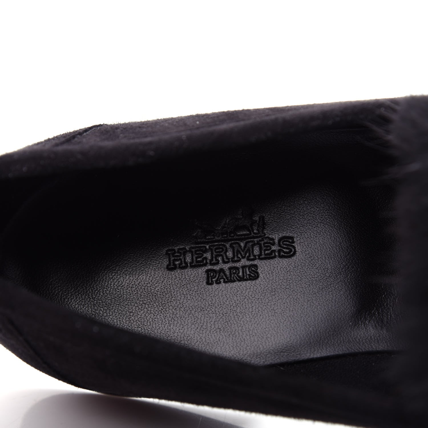 Hermes Mink Fur Suede Goatskin Paris Loafers 36.5 Black 8 of 11