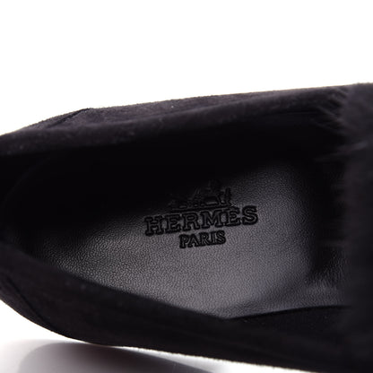 Hermes Mink Fur Suede Goatskin Paris Loafers 36.5 Black 8 of 11