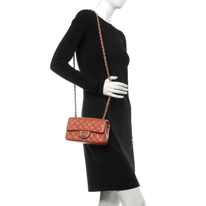 Chanel Lambskin Quilted Mini Rectangular Flap Orange 2 of 7