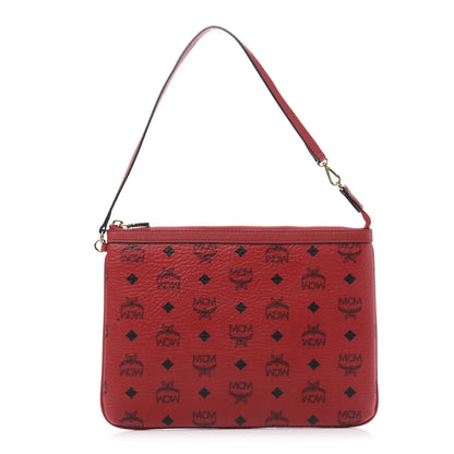 MCM Visetos Liz Shopper Tote Pouch Ruby Red 1 of 10