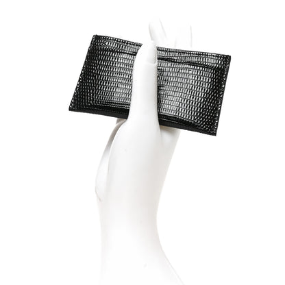 Chanel Lizard Embossed Card Holder Black 2 of 8