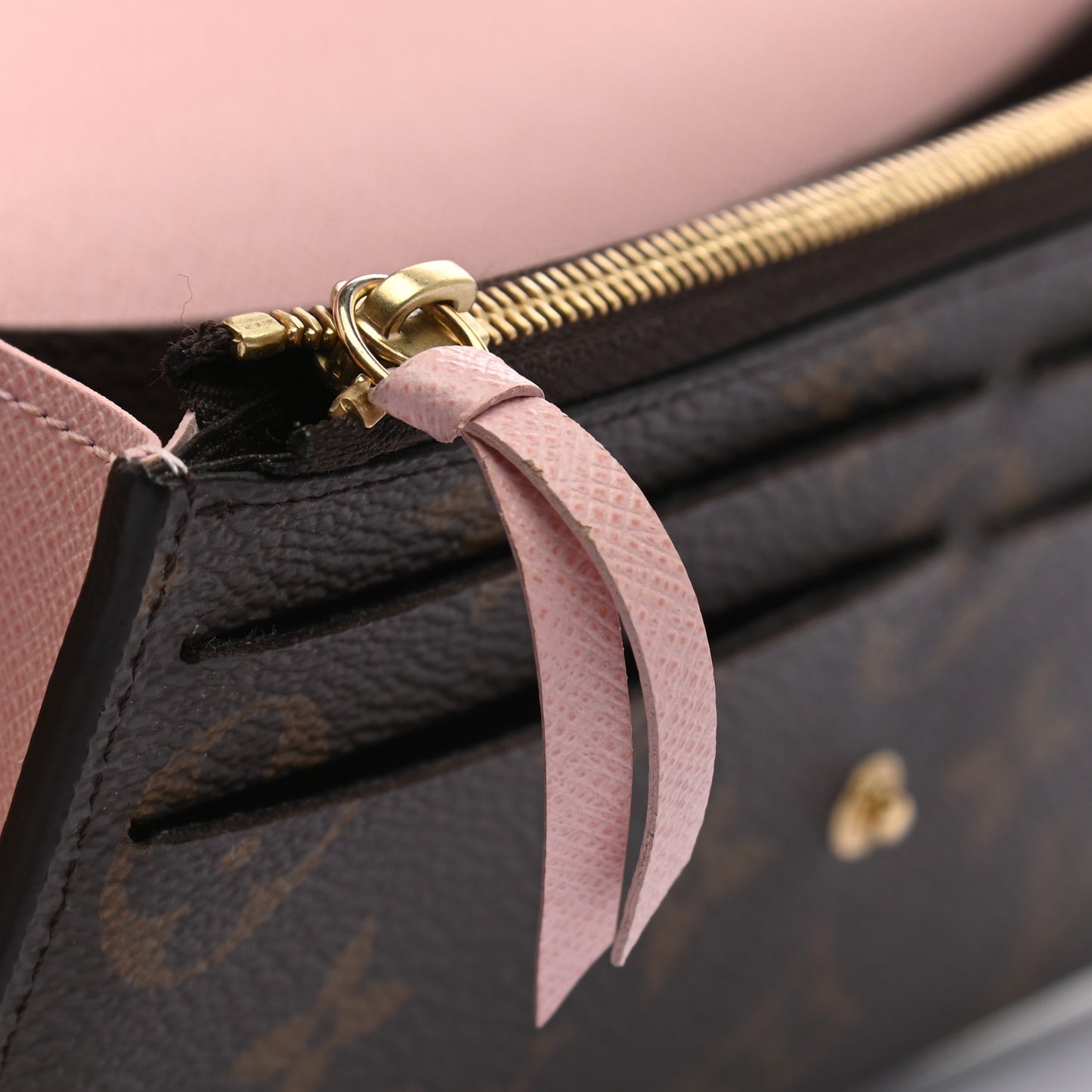 Monogram Emilie Wallet Rose Ballerine