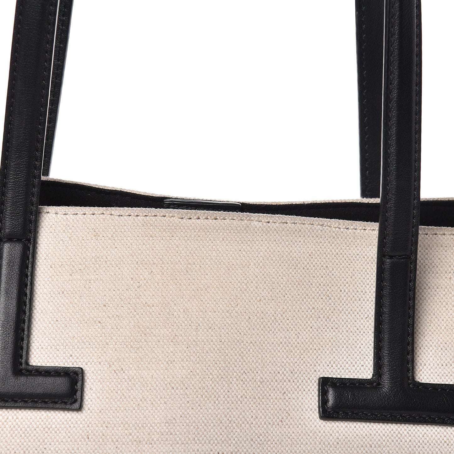 Canvas Calfskin T Tote Beige
