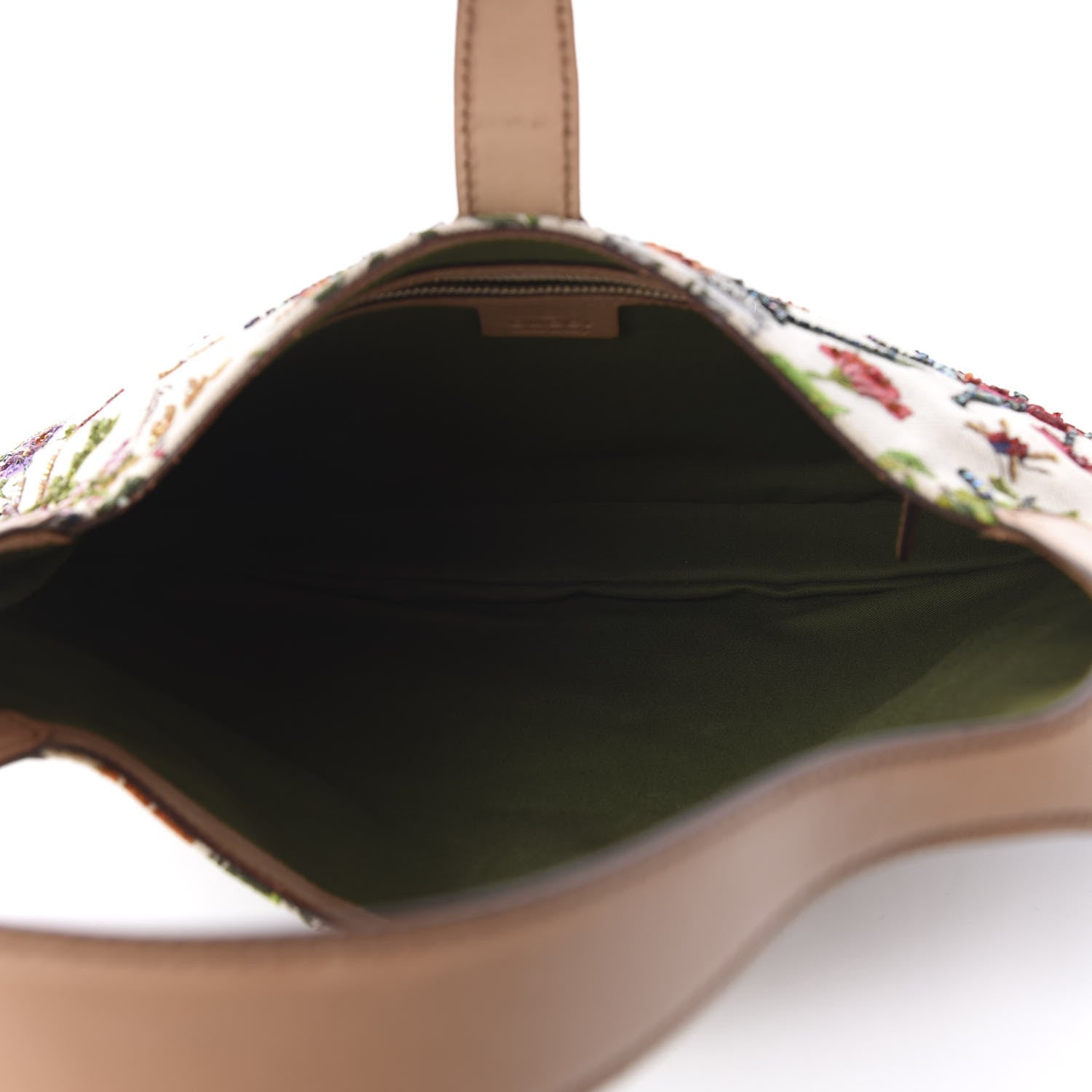 Gucci Canvas Beaded Floral Flora Small Jackie O Hobo White 5 of 11