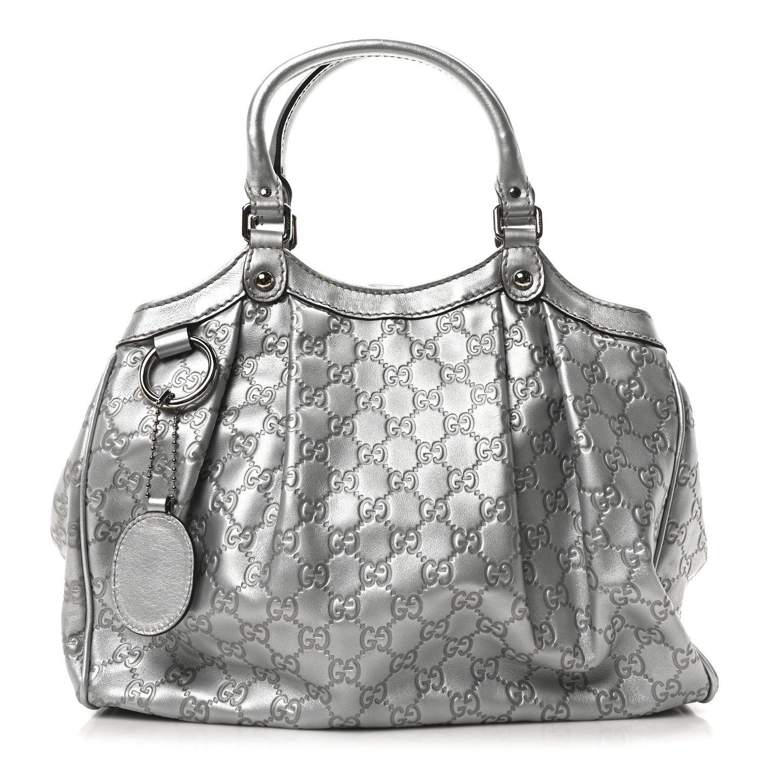 Gucci Guccissima Medium Sukey Tote Silver 1 of 10