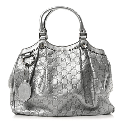 Gucci Guccissima Medium Sukey Tote Silver 1 of 10