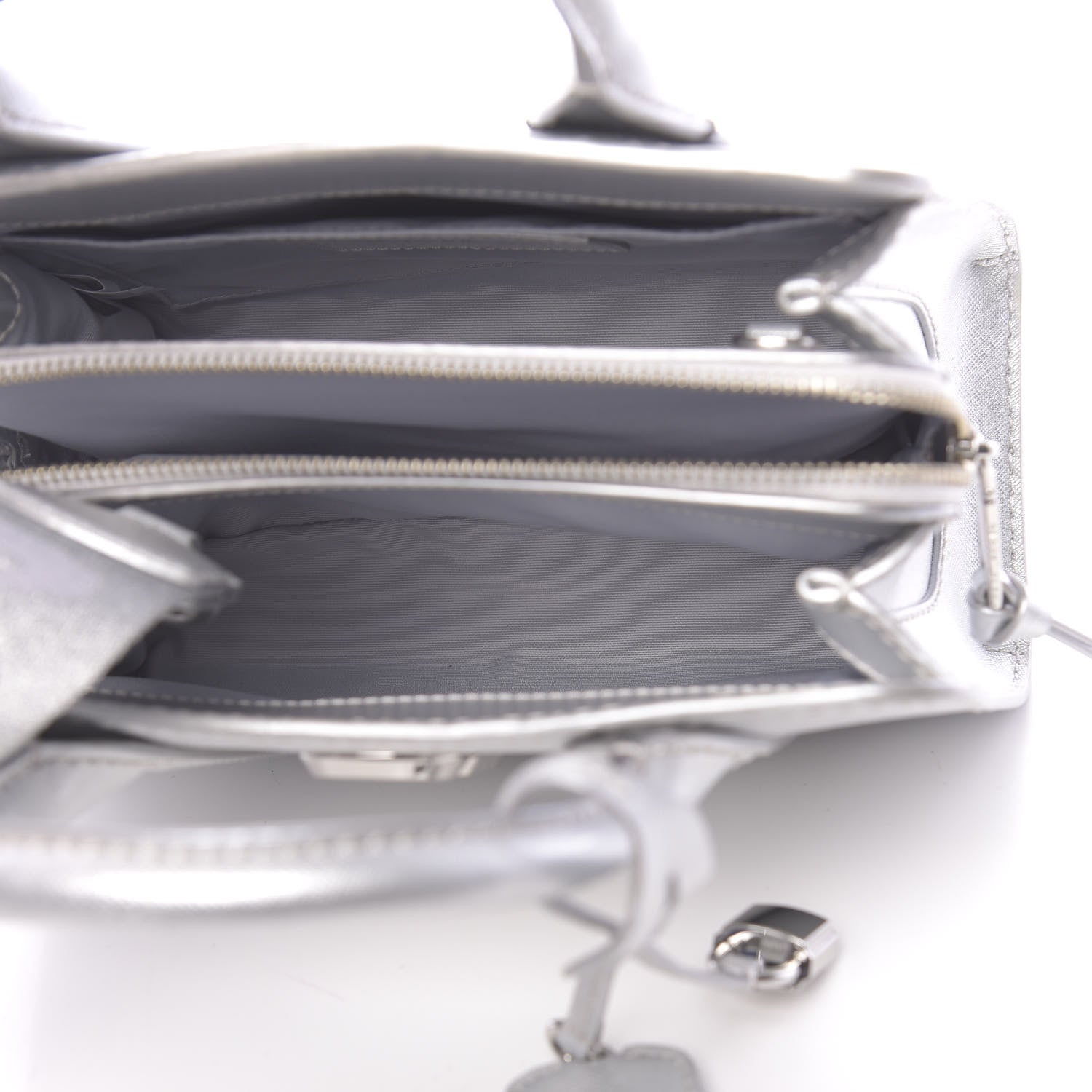 Marc Jacobs Metallic Saffiano Little Big Shot Tote Silver 5 of 10