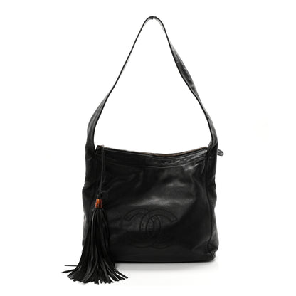 Chanel Lambskin CC Tassel Shoulder Bag Black 1 of 11