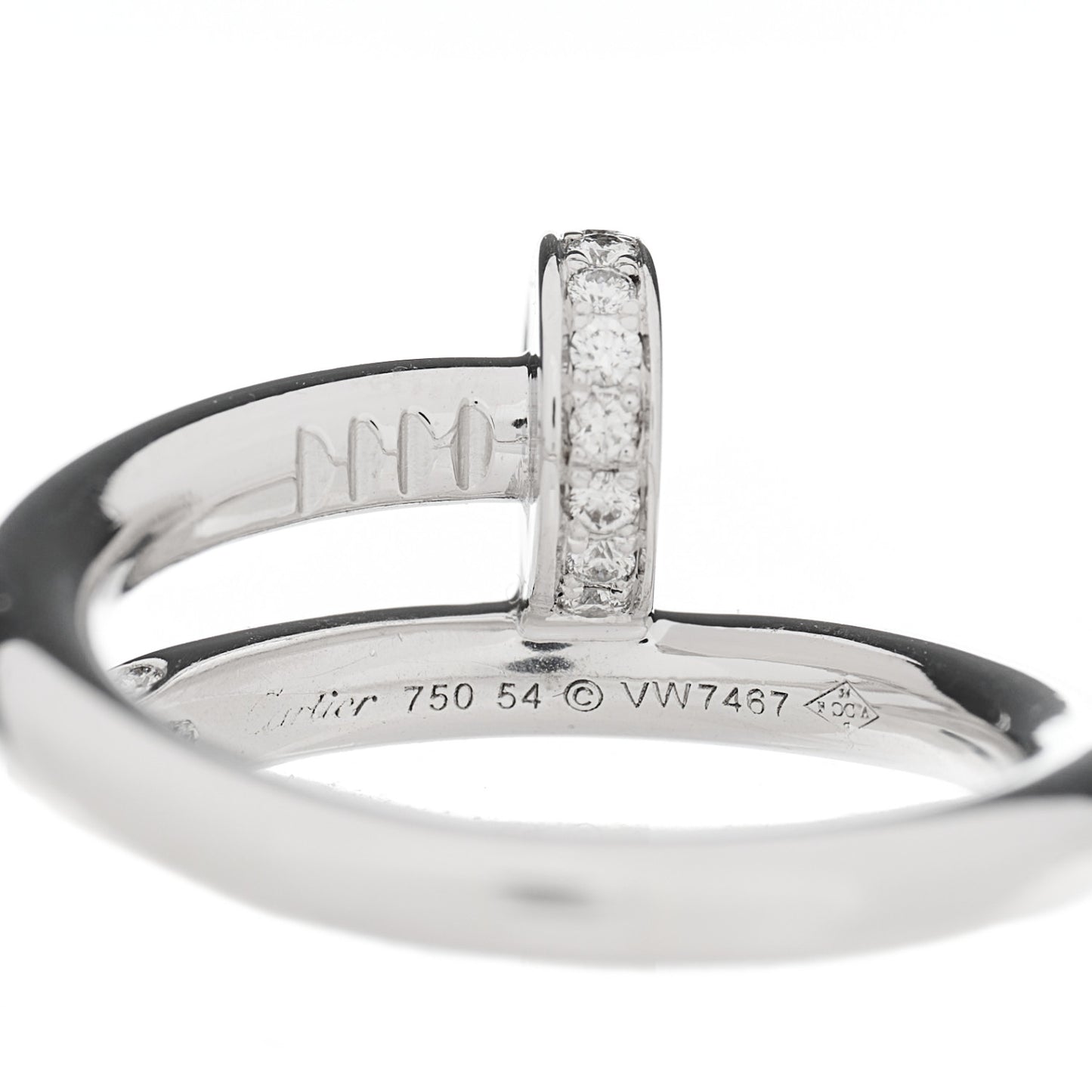 18K White Gold Diamond Juste Un Clou Ring 54 6.75